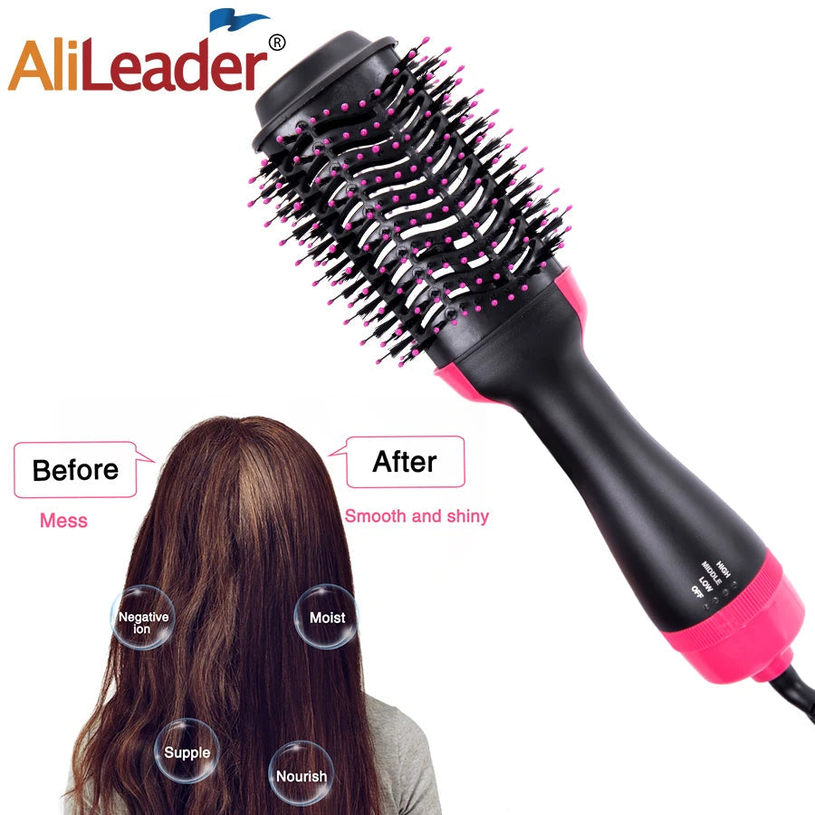 3-in-1 Professional Hot Air Styling Brush — Hair Dryer, Straightener & Volume Booster