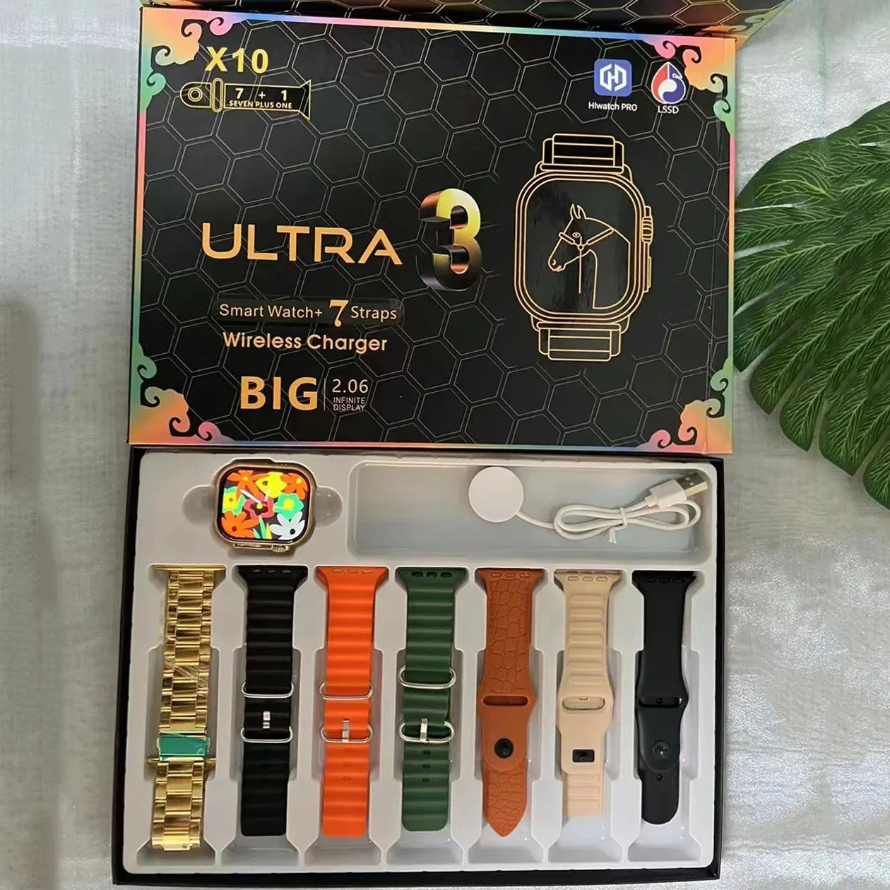 Ultra 3 Pro 2.09″ Bluetooth Calling Smartwatch with 7+1 Strap Combo | Heart Rate, Sleep & Fitness Tracking | Compatible with Android & iPhone