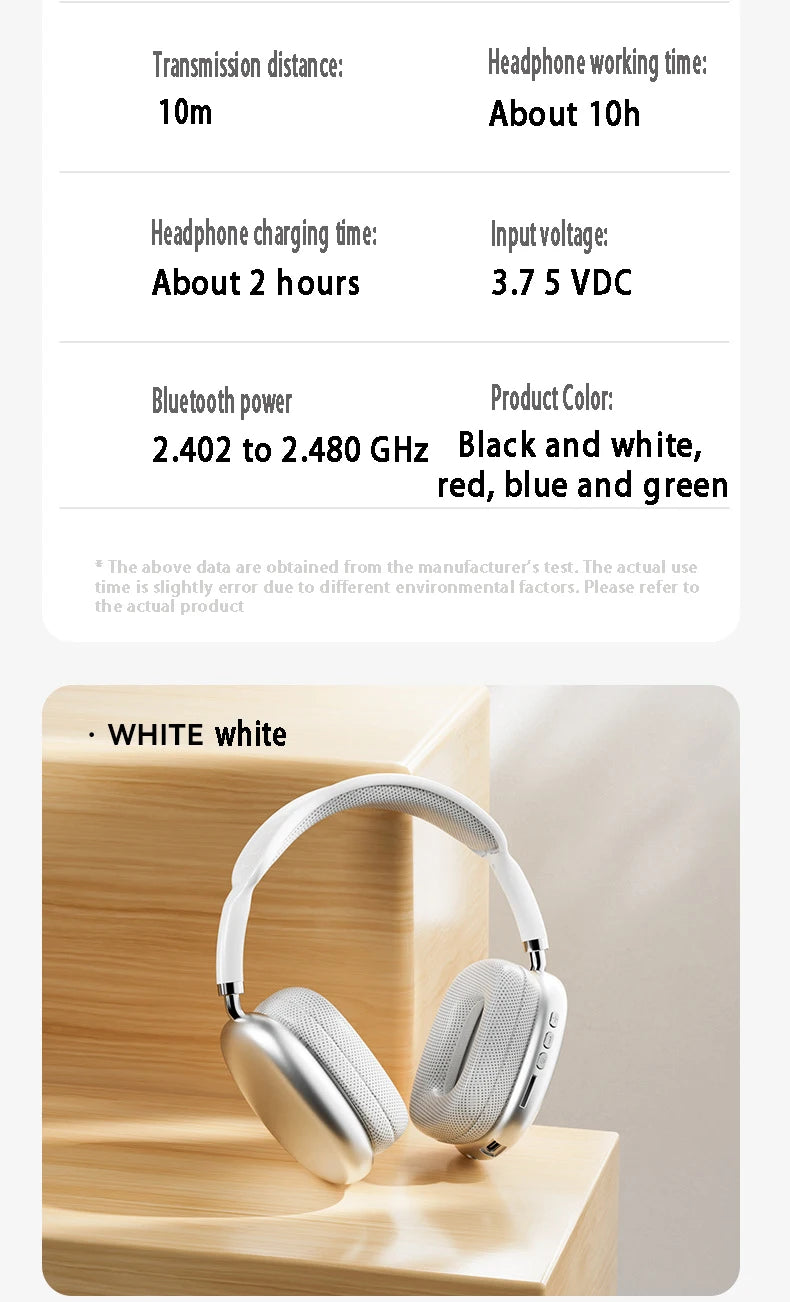 P9 Wireless Bluetooth Headphones – Deep Bass Stereo Sound with Long Battery Life