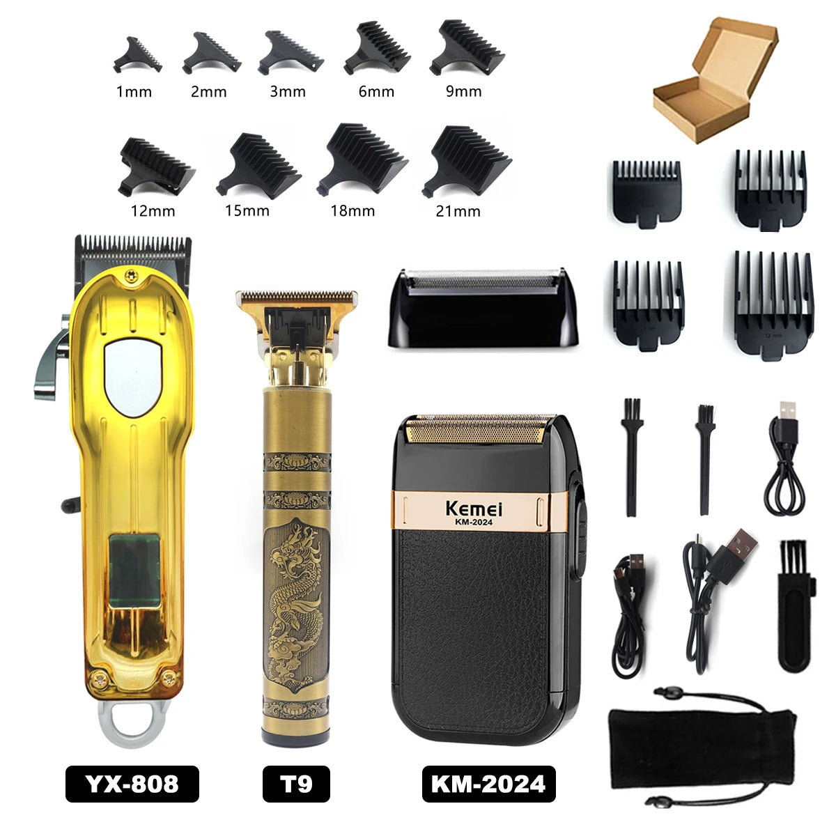 T9 Vintage Hair Trimmer for Men – Professional Rechargeable Shaving & Grooming Machine for Boys & Men