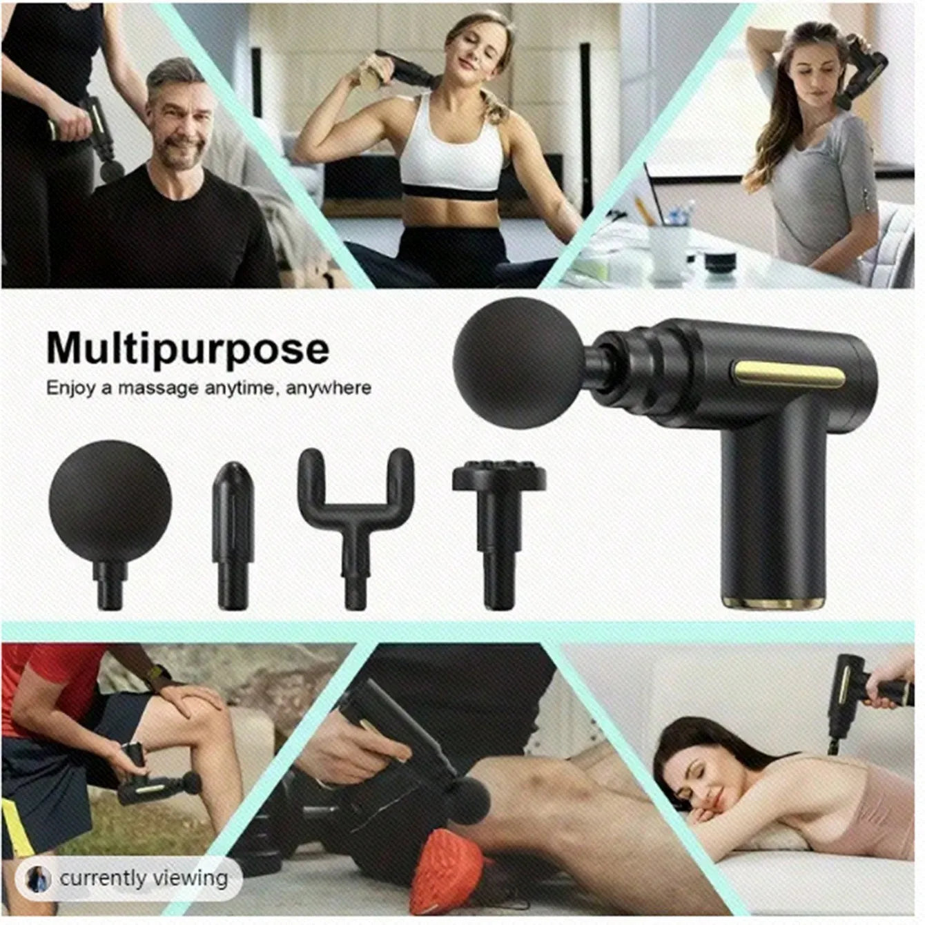 Deep Tissue Massage Gun – Portable Muscle Relaxation Device with Multiple Heads