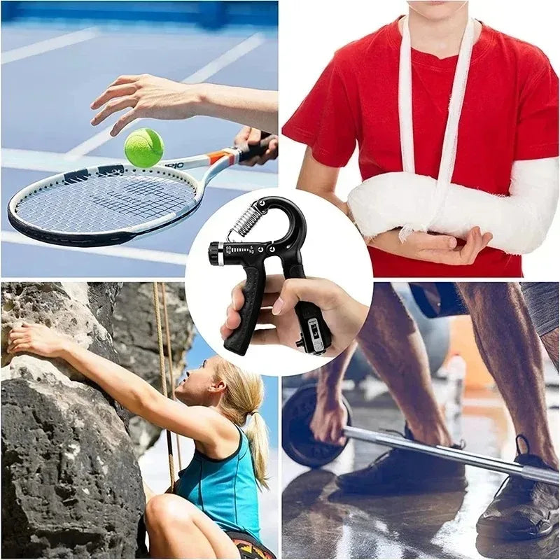 Automatic Counting Hand Gripper 5–60KG | Adjustable Resistance Non-Slip Hand Grip Strength Trainer for Fingers, Wrist & Forearm