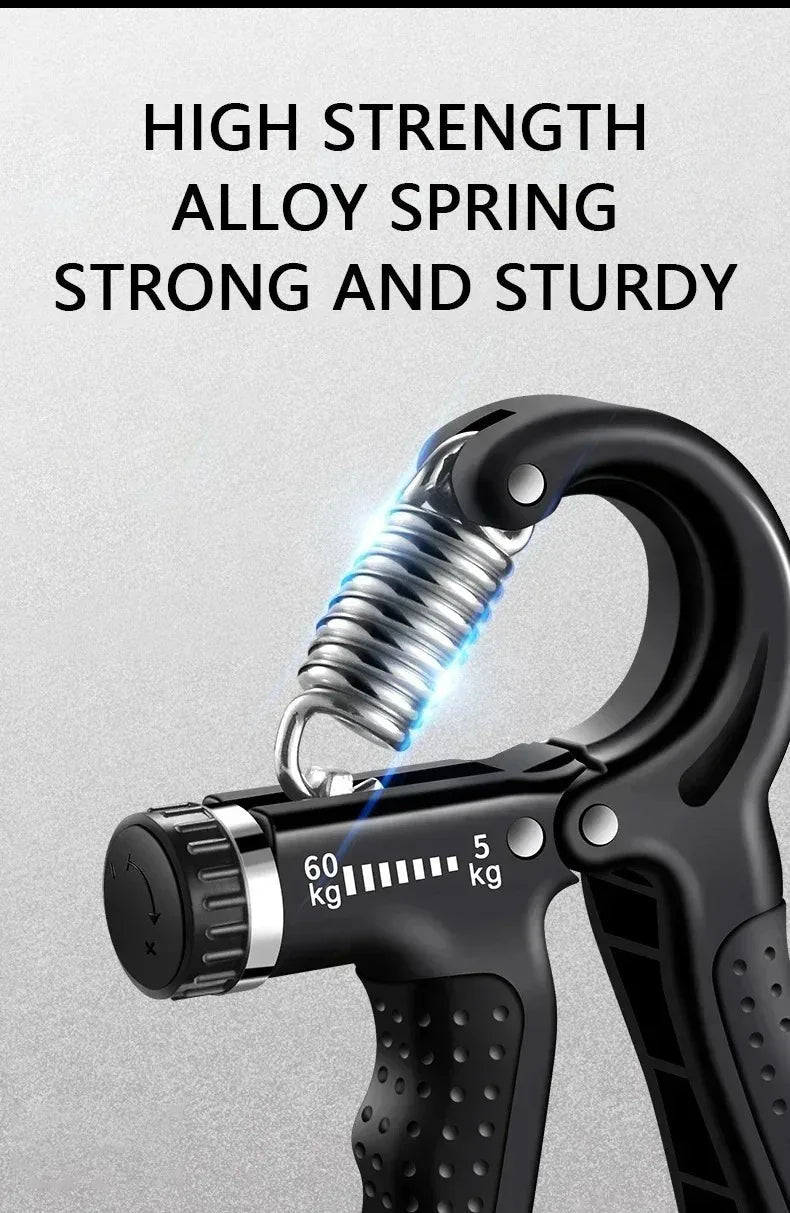 Automatic Counting Hand Gripper 5–60KG | Adjustable Resistance Non-Slip Hand Grip Strength Trainer for Fingers, Wrist & Forearm