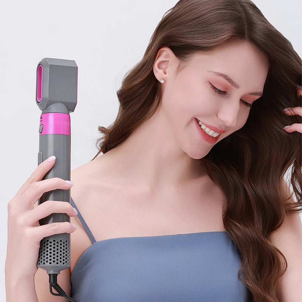 5-in-1 Professional Hair Dryer & Hot Comb Styling Set – Curling Iron, Hair Straightener & Multi-Styling Tool for Home Use