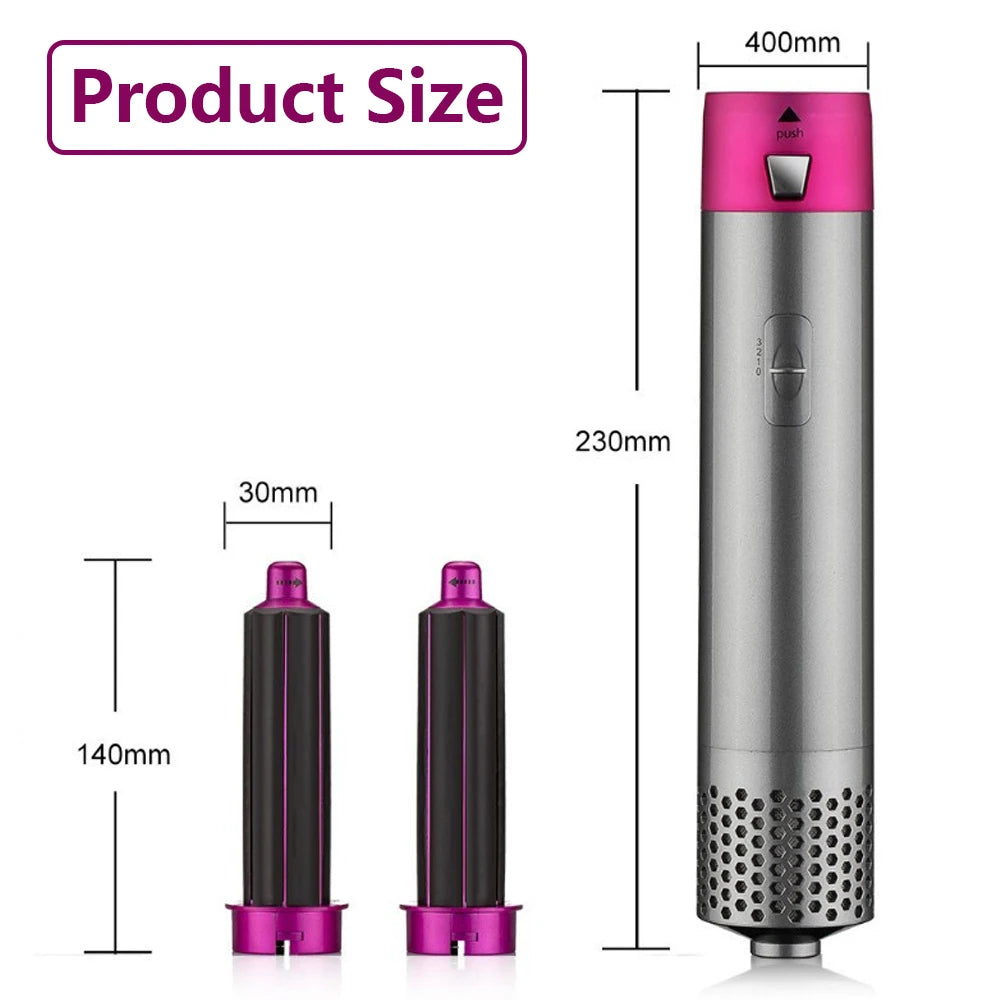 5-in-1 Professional Hair Dryer & Hot Comb Styling Set – Curling Iron, Hair Straightener & Multi-Styling Tool for Home Use