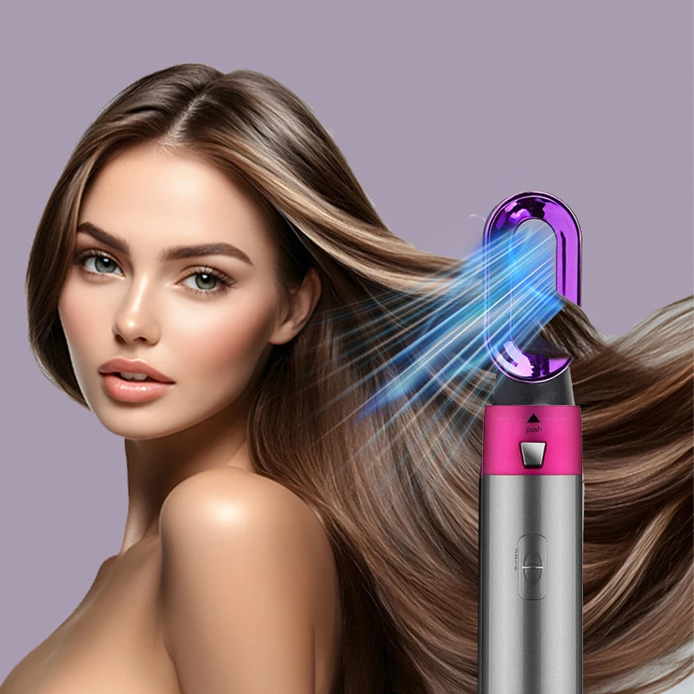 5-in-1 Professional Hair Dryer & Hot Comb Styling Set – Curling Iron, Hair Straightener & Multi-Styling Tool for Home Use