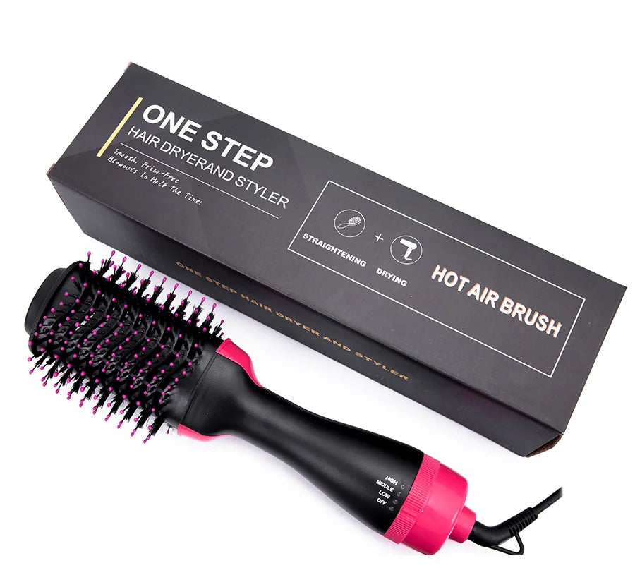 3-in-1 Professional Hot Air Styling Brush — Hair Dryer, Straightener & Volume Booster