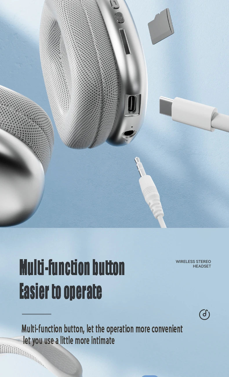 P9 Wireless Bluetooth Headphones – Deep Bass Stereo Sound with Long Battery Life