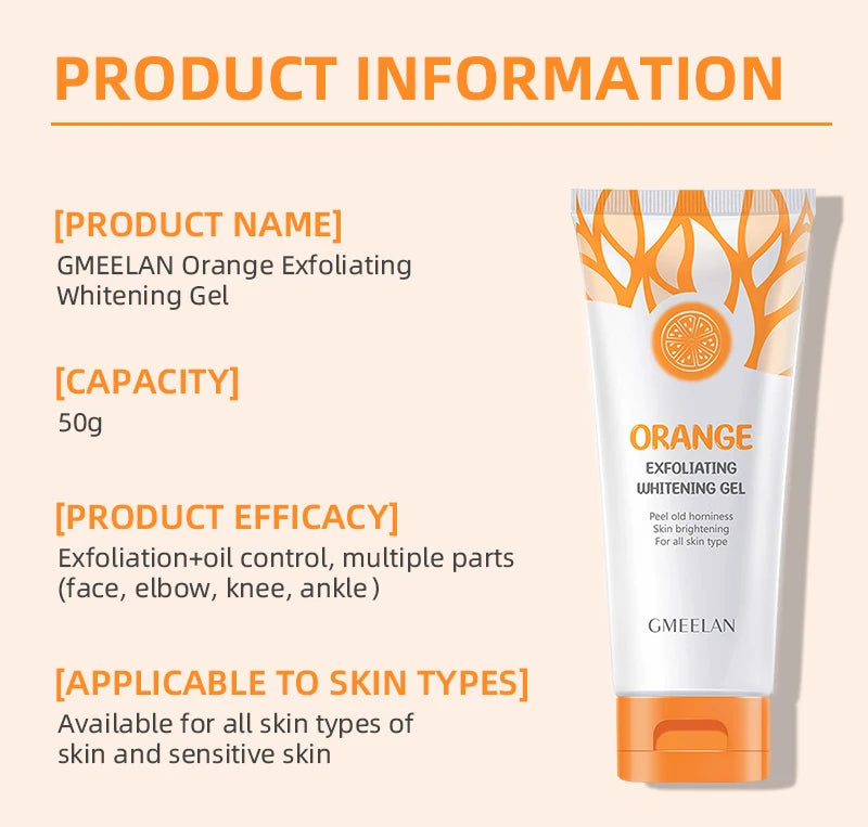 Orange Exfoliating Gel – Dead Skin Remover, Brightening Peeling Gel | Gentle Hydrating Korean Skincare