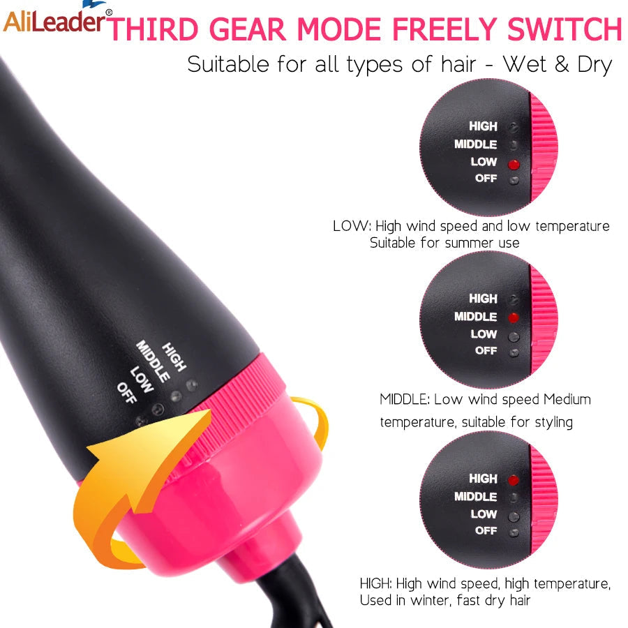 3-in-1 Professional Hot Air Styling Brush — Hair Dryer, Straightener & Volume Booster