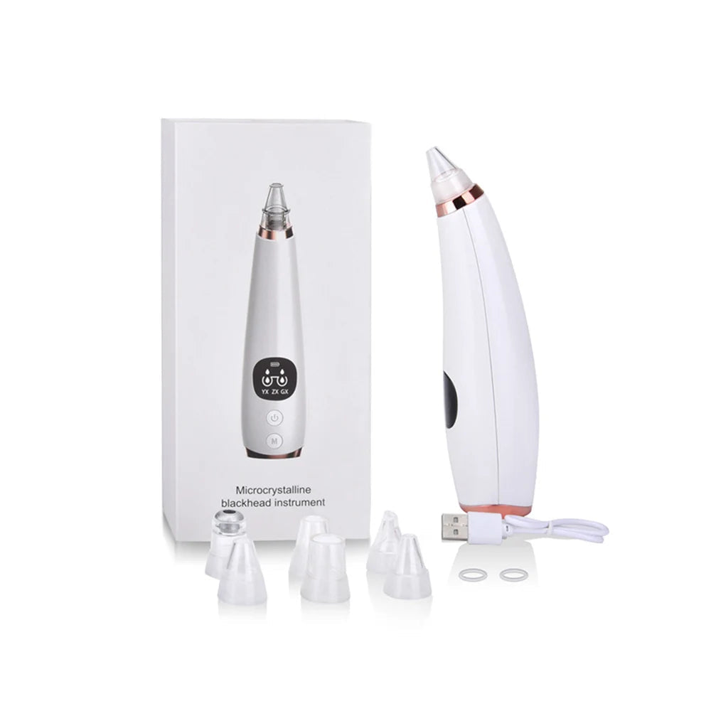 5-in-1 Electric Blackhead Remover Vacuum | Rechargeable Pore Cleaner with Acne Suction & Deep Facial Skin Care Tool