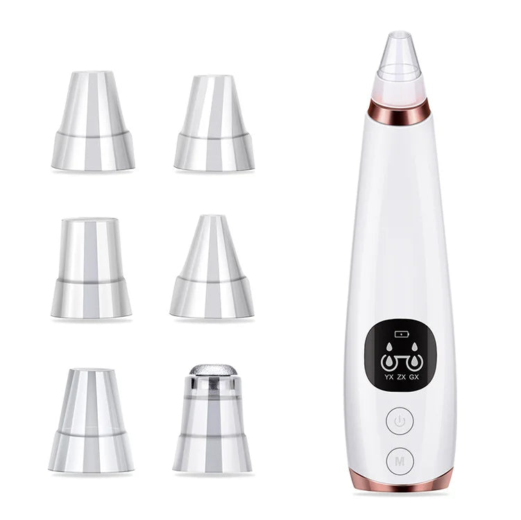 5-in-1 Electric Blackhead Remover Vacuum | Rechargeable Pore Cleaner with Acne Suction & Deep Facial Skin Care Tool