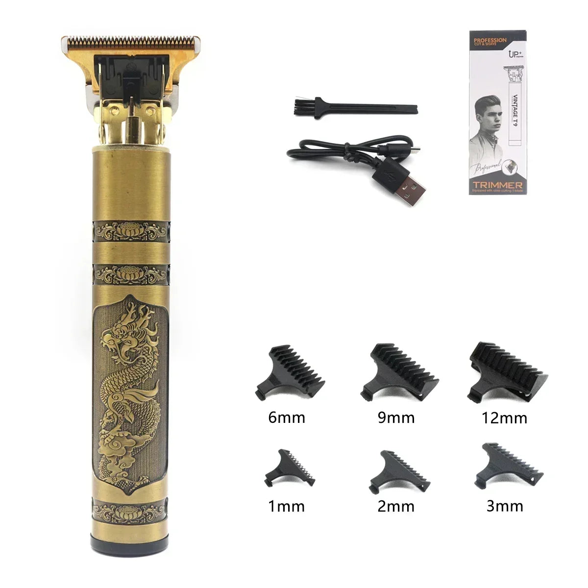 T9 Vintage Hair Trimmer for Men – Professional Rechargeable Shaving & Grooming Machine for Boys & Men