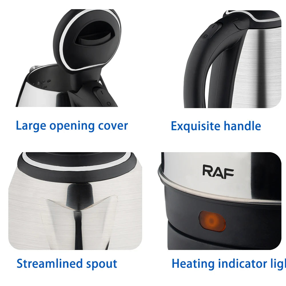 2L Stainless Steel Electric Water Kettle – 2000W Fast Boil Smart Tea & Coffee Maker | Durable Kitchen Water Boiler