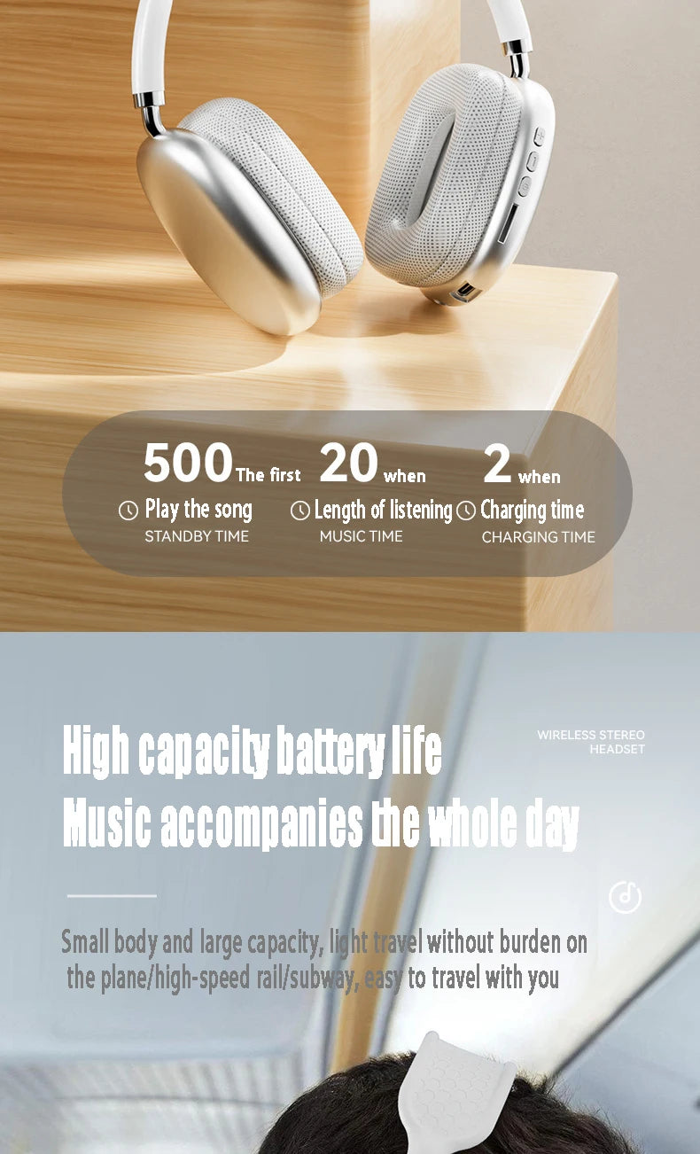 P9 Wireless Bluetooth Headphones – Deep Bass Stereo Sound with Long Battery Life
